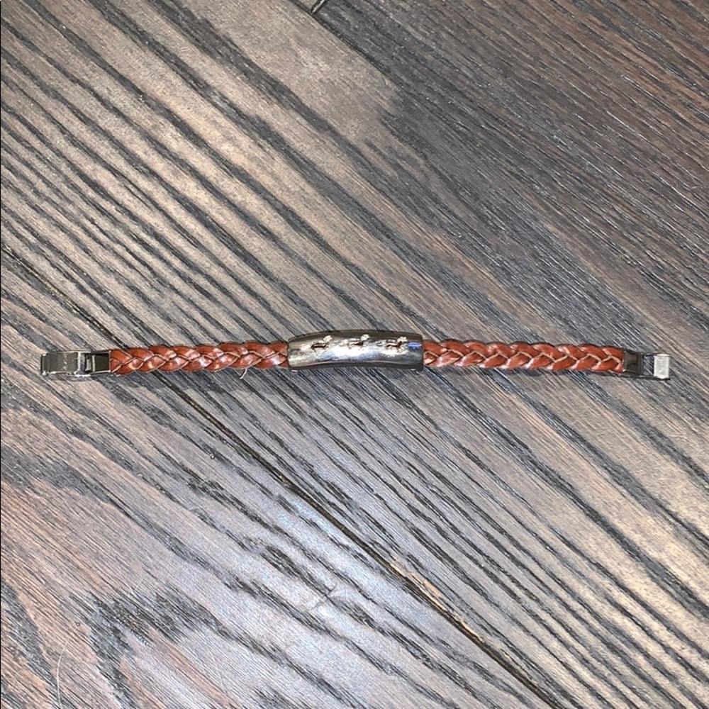 Braided leather bracelet